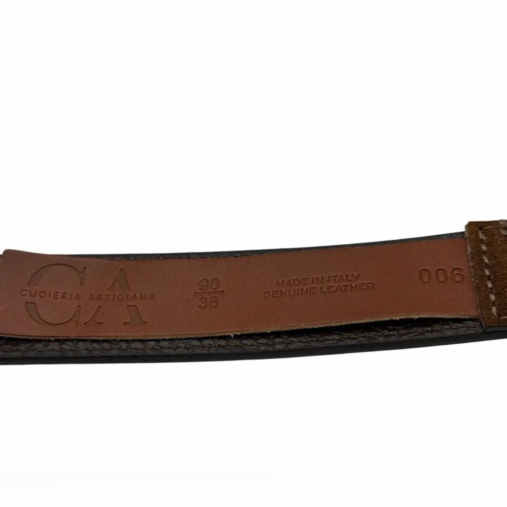 NWT Cuoieria Artigiana Luxury Leather Brown Belt L Italy